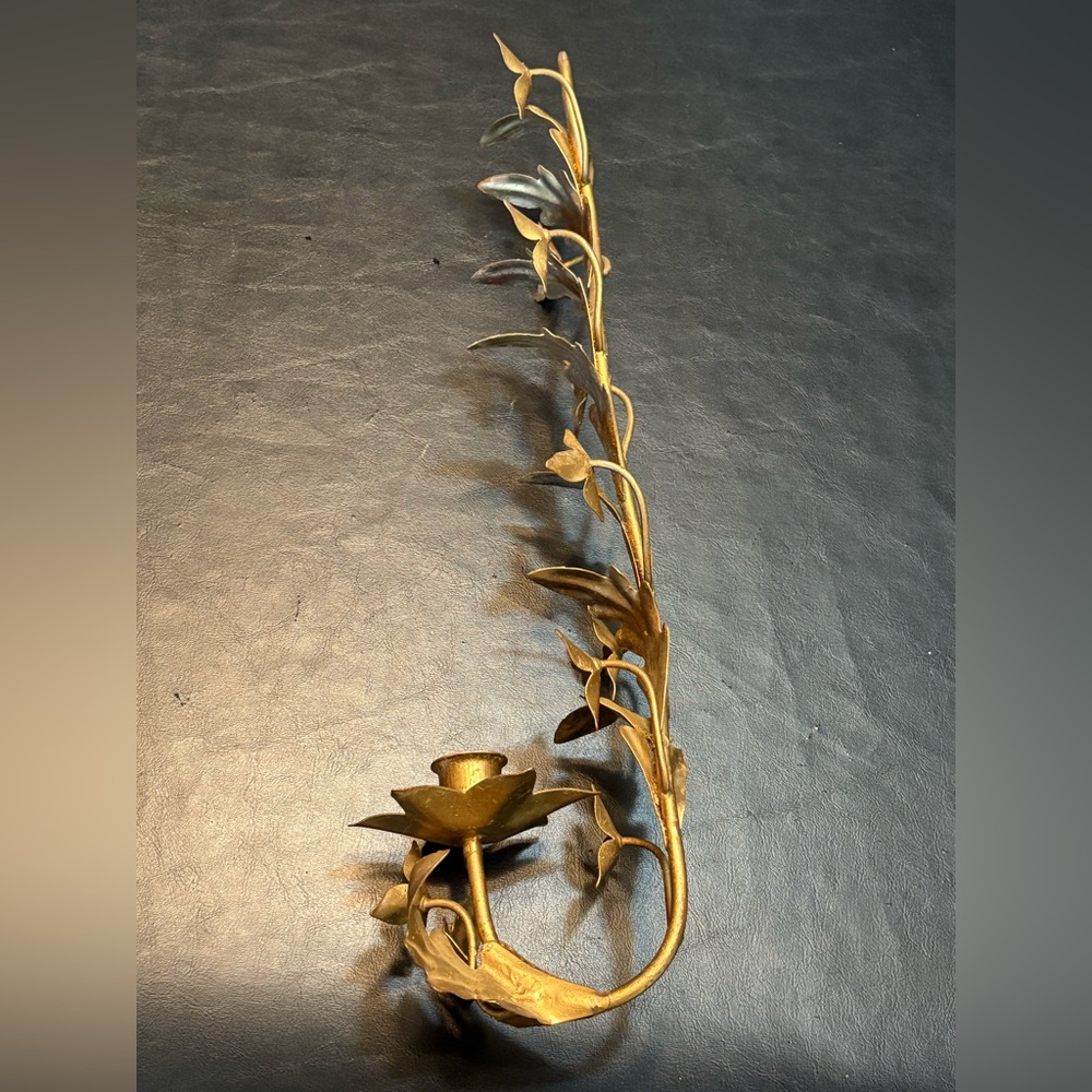 Italian Gilt Tole Candle Sconce (made in Italy) - Picture 4 of 10